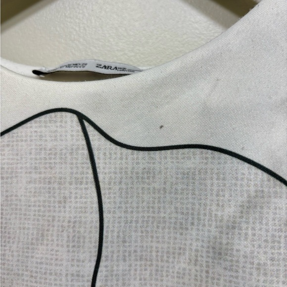 Zara Floral Print Soft Lined Sleeveless Cropped Length Crop Top Shirt White Pink - Picture 9 of 10